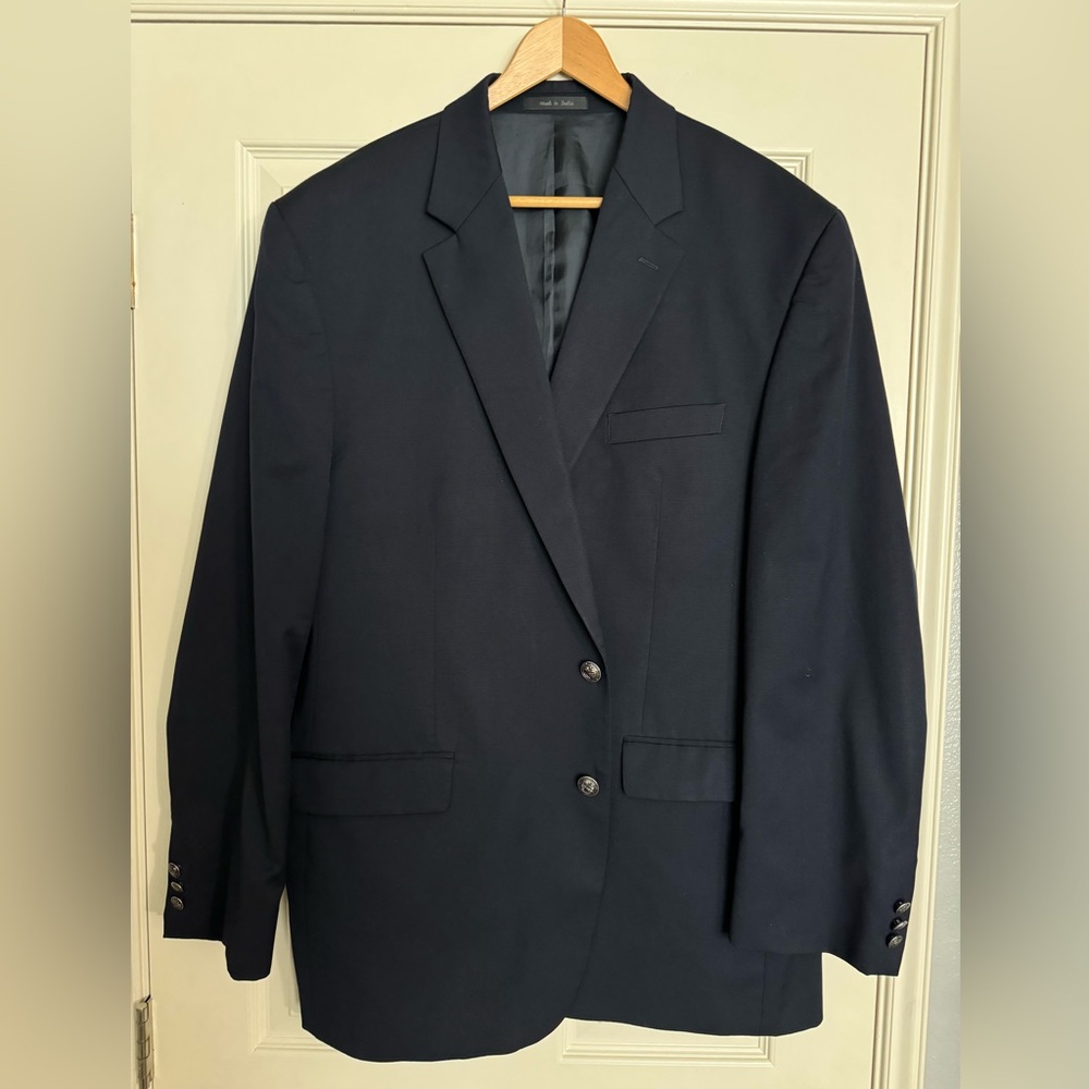 Keneth Cole navy blue 100%wool men’s suit jacket 48L